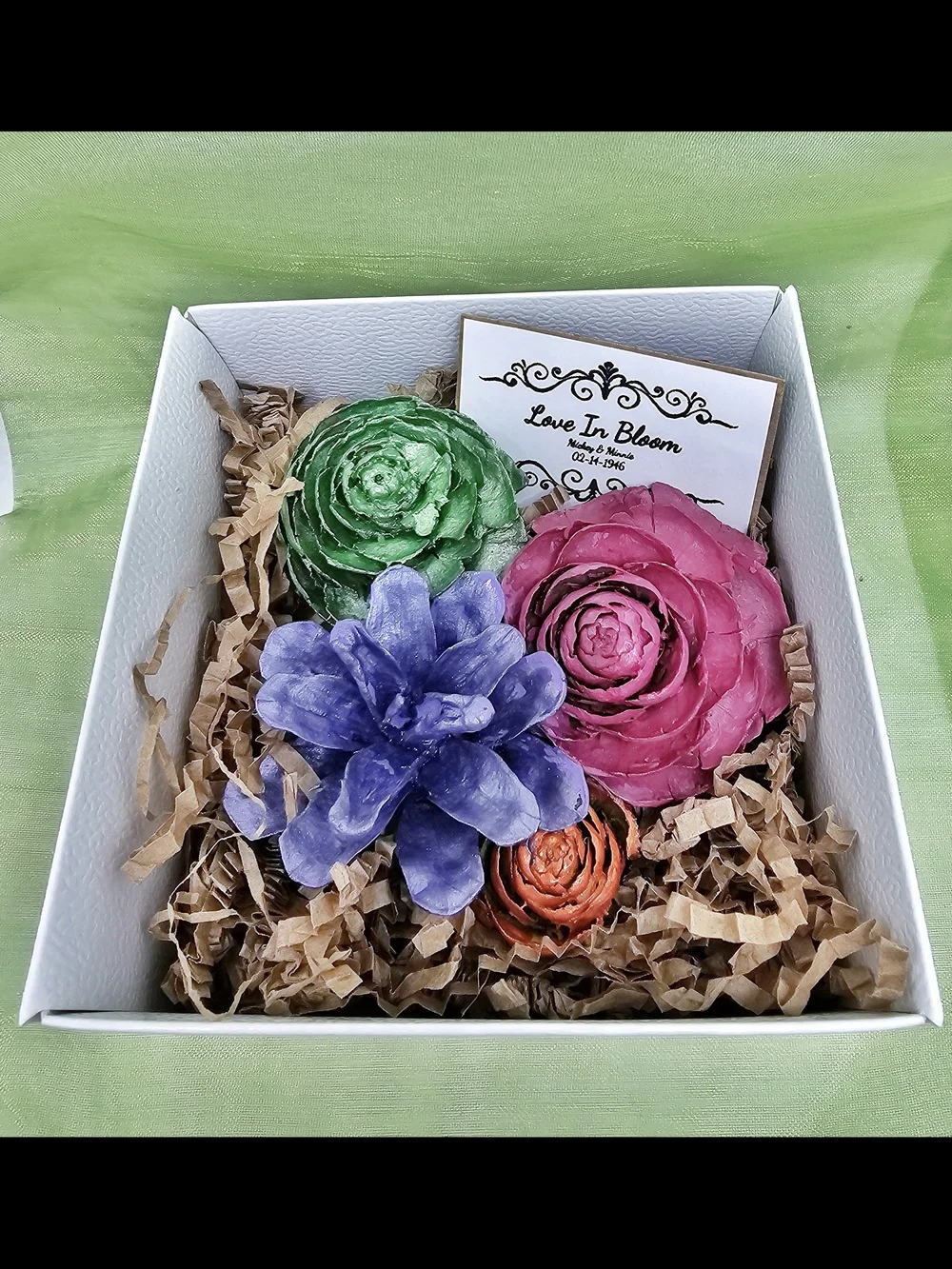 Floral Magnets For Wedding And Bridal Favors... Made From Pinecones!
